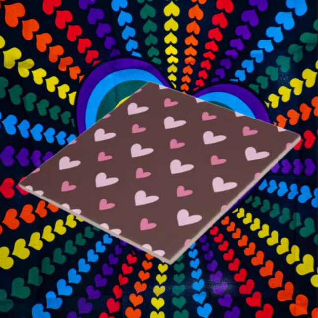 Azulejo Coraçãozinho – Corações Rosa no Chocolate (Criador carregado)