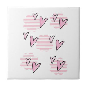 Azulejo Corações Rosa