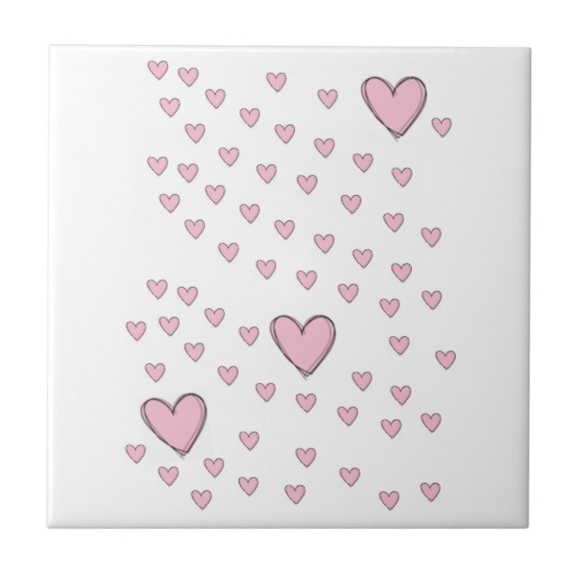 Azulejo Corações Rosa Amor (Frente)