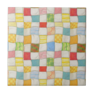 Azulejo CRAZY QUILT 4,25" Quadrado Cerâmico