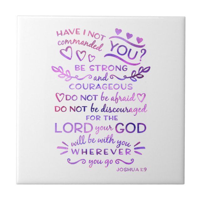 Azulejo cristão da escritura da bíblia do 1:9 de (Frente)