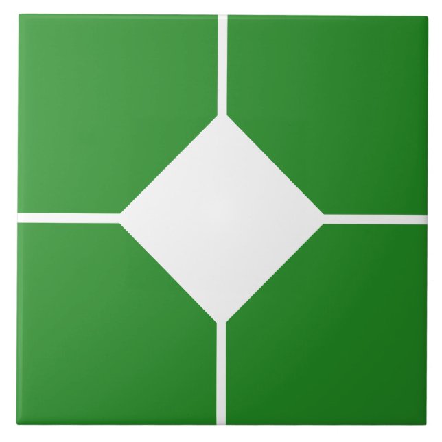 Azulejo cruz diamante branco e verde floresta (Frente)