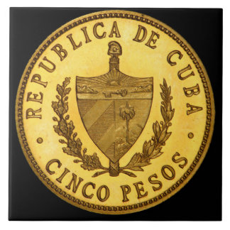 Azulejo cubano da moeda do ouro maciço