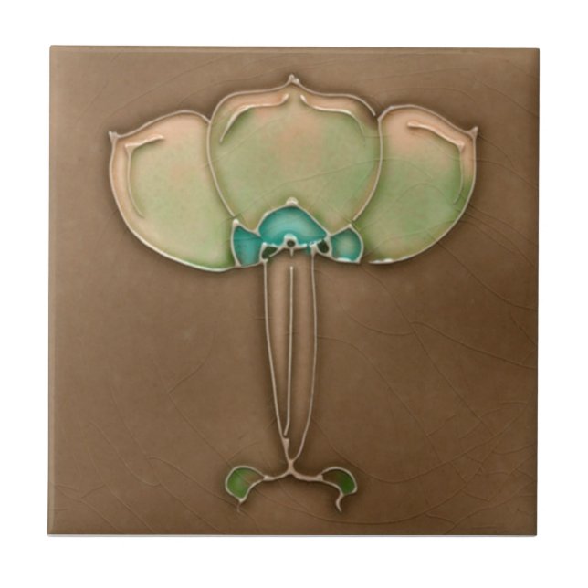 Azulejo da antiguidade da reprodução de Nouveau da (Frente)