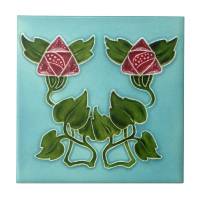 Azulejo da antiguidade da reprodução de Nouveau da (Frente)