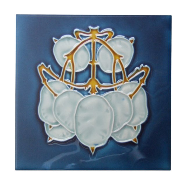 Azulejo da antiguidade da reprodução de Nouveau da (Frente)