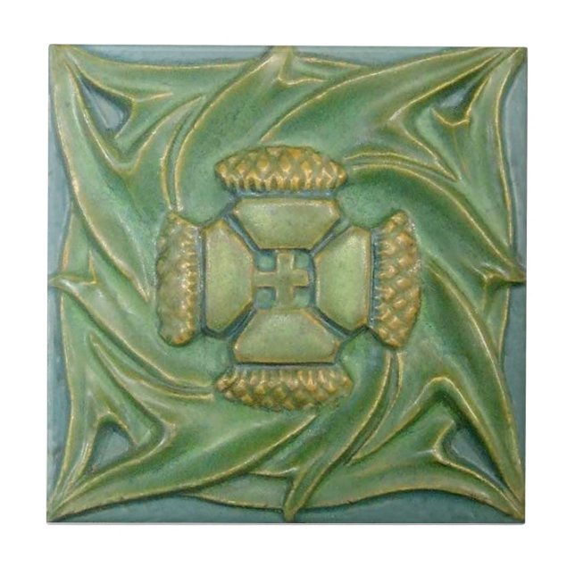 Azulejo da antiguidade da reprodução de Nouveau da (Frente)