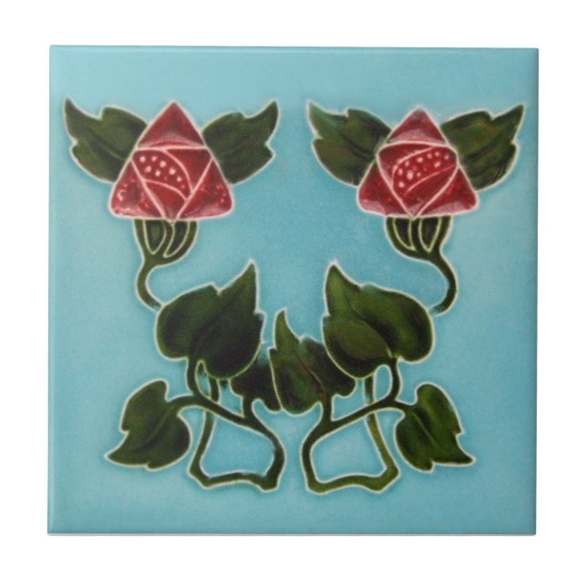 Azulejo da antiguidade da reprodução de Nouveau da (Frente)