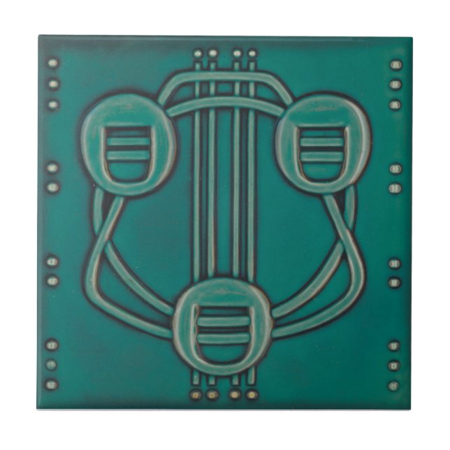 Azulejo da antiguidade da reprodução de Nouveau da (Frente)