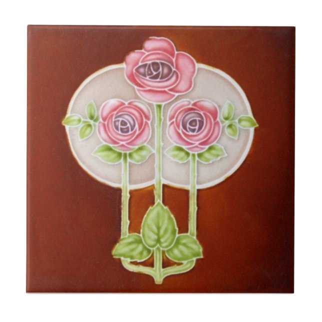 Azulejo da antiguidade da reprodução de Nouveau da (Frente)