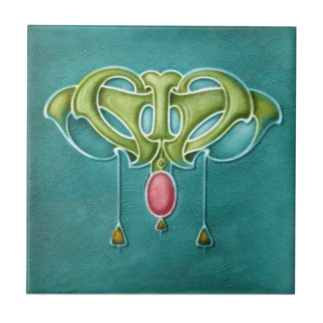 Azulejo da antiguidade da reprodução de Nouveau da (Frente)