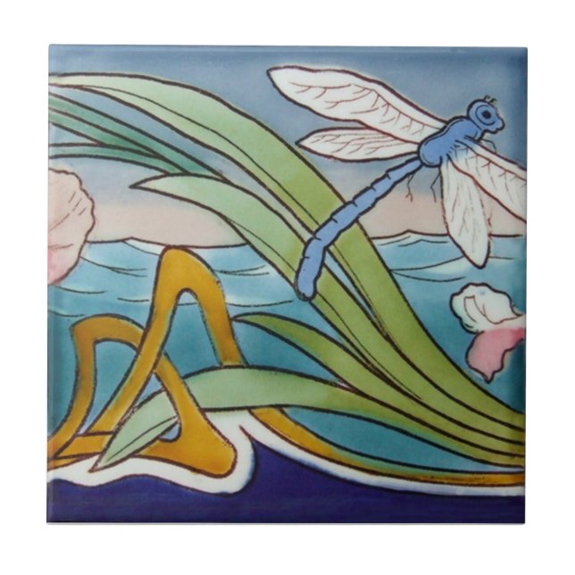 Azulejo da antiguidade da reprodução de Nouveau da (Frente)