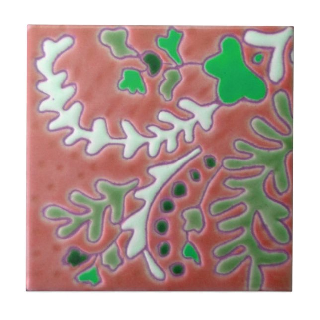 Azulejo da antiguidade da reprodução de Paisley do (Frente)