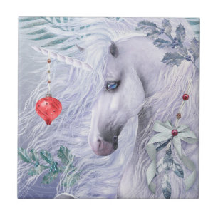 Azulejo da arte do unicórnio do Natal