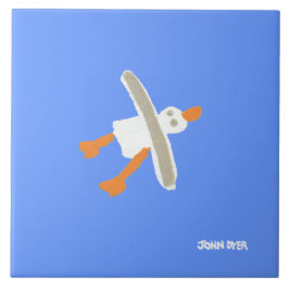 Azulejo da arte: Gaivota do vôo do tintureiro de