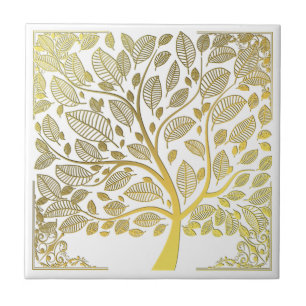 Azulejo da árvore dourada da vida