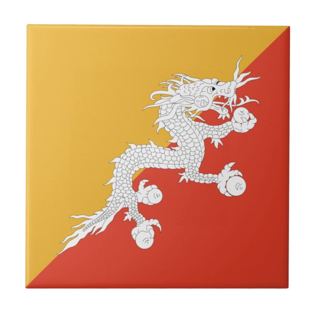 Azulejo da bandeira de Bhutan (Frente)
