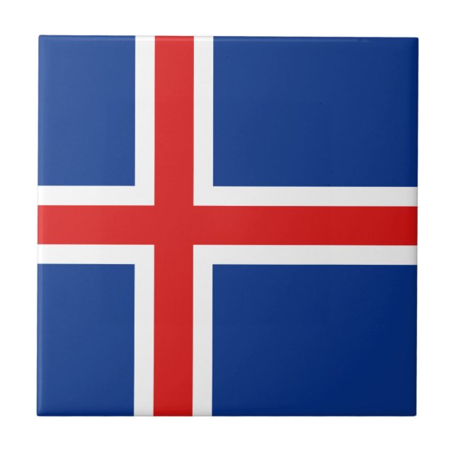 Azulejo da bandeira de Islândia (Frente)