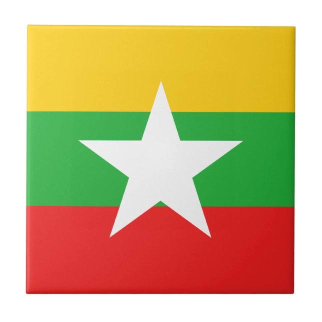 Azulejo da Bandeira de Myanmar (Frente)