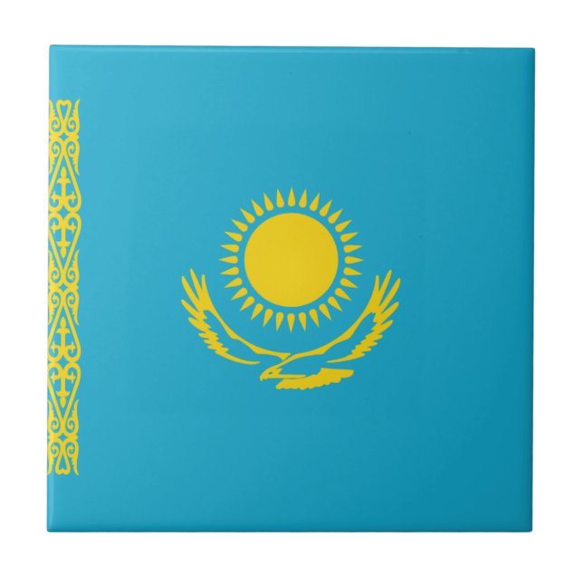 Azulejo da Bandeira do Cazaquistão (Frente)