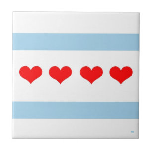 Azulejo da bandeira do coração de Chicago