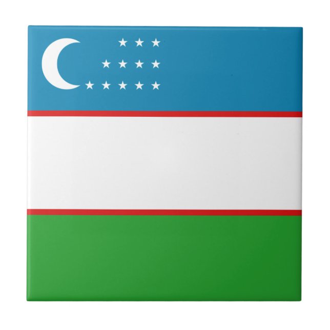 Azulejo da Bandeira do Uzbequistão (Frente)
