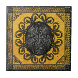 Azulejo da cruz da obsidiana da mandala