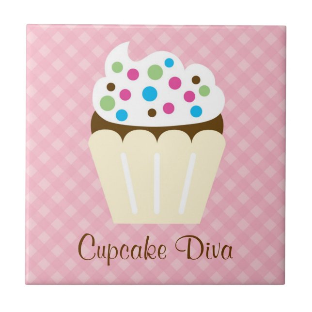 Azulejo da diva do cupcake (Frente)