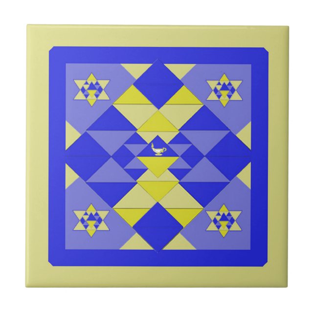 Azulejo da edredão de Hanukkah (Frente)