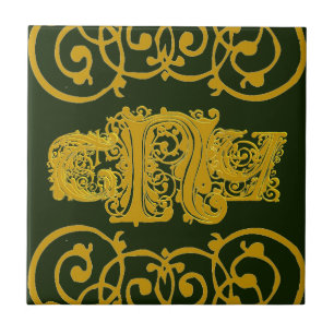 Azulejo da encomenda especial com monograma laçad