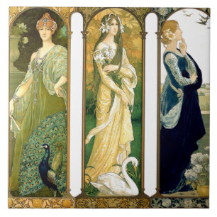 Azulejo da flor de pavão da senhora Pássaro Cisn