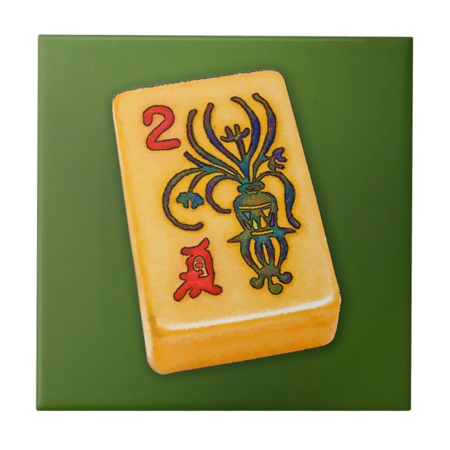 Azulejo da flor do Mah Jongg (Frente)