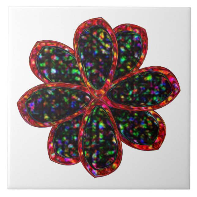 Azulejo da Flor Negra e Vermelha (Frente)