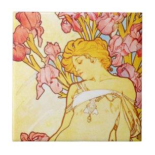 Azulejo da íris de Alphonse Mucha
