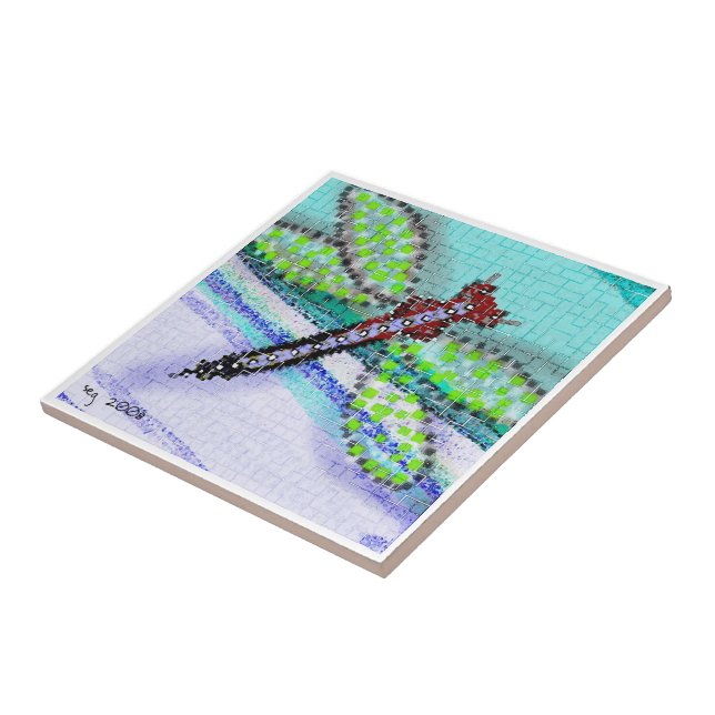 Azulejo da libélula do mosaico (Lateral)