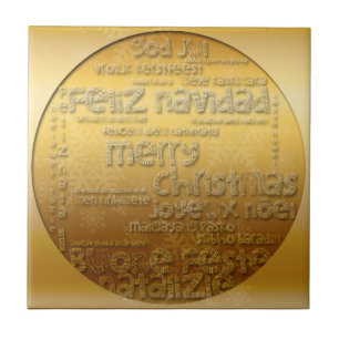 Azulejo da Marinha de Natal Internacional ouro