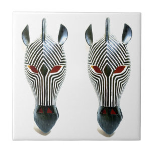 azulejo da máscara de duas zebras