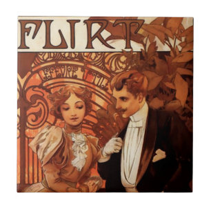 Azulejo da namoradeira de Alphonse Mucha