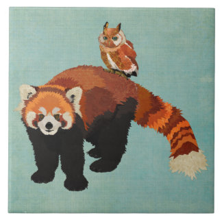 Azulejo da panda vermelha & da coruja