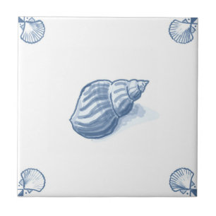 Azulejo da pústula de Delft com cantos de Shell