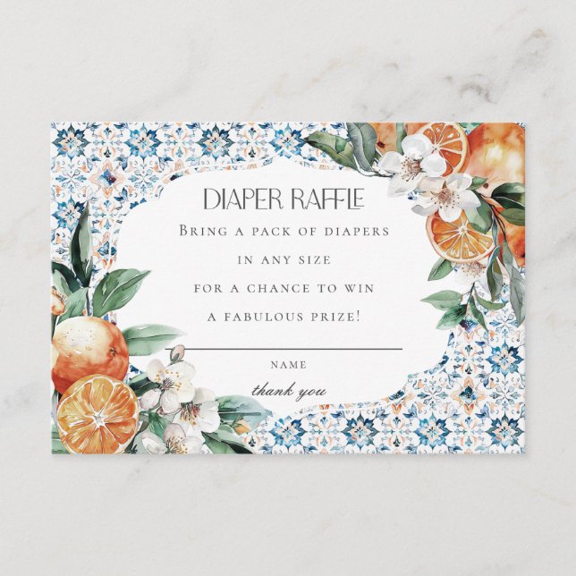 Azulejo da Toscana Itália Fralda Raffle Convite In (Frente)