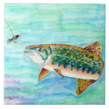 Azulejo da truta de ribeiro grande