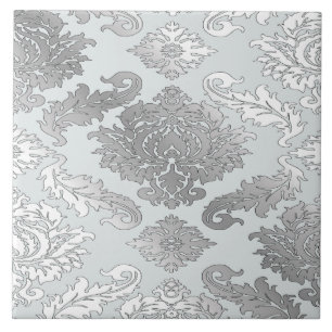 Azulejo Damask Azul Turquesa Grande e Elegante