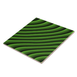 Azulejo das Linhas de Onda Verde Hipnótico