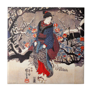 Azulejo das mulheres de Kuniyoshi três