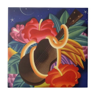 Azulejo das noites de Havaí do hibiscus de Ukelel