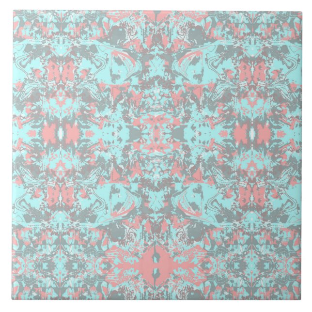 Azulejo de abstrato de hortas tropicais (Frente)