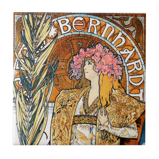 Azulejo de Alphonse Mucha Gismonda (Frente)