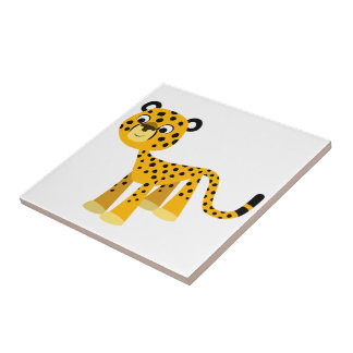 Azulejo de animação feliz e giro Cheetah
