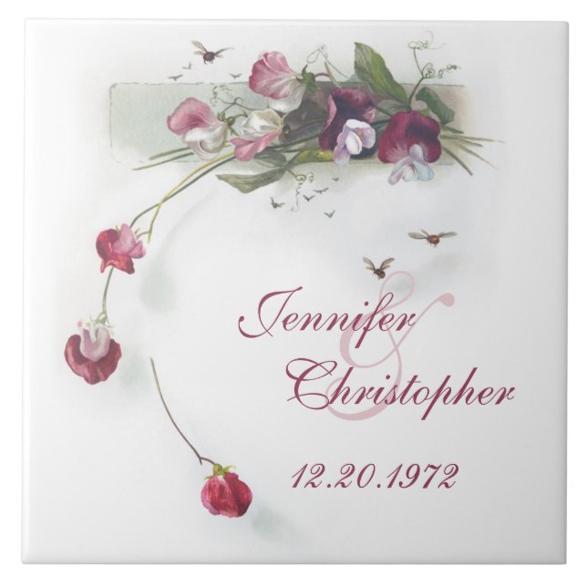 Azulejo de aniversário de ervilhas doces (Frente)